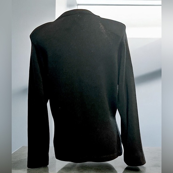 Vintage Victoria Jones Holiday Black Cardigan Sweater Size Small. - Picture 2 of 7